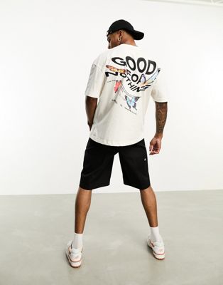 Белая футболка оверсайз Good For Nothing с деформированной бабочкой и логотипом на спине Good For Nothing