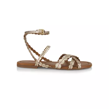 Kaddy Scalloped Leather Sandals See by Chloe