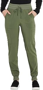 EDS Essentials Jogger Scrubs for Women, Drawstring Scrub Pants DK065 Dickies