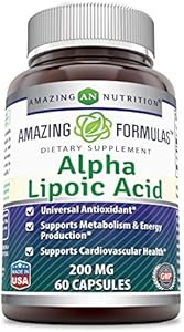 Amazing Formulas Alpha Lipoic Acid | 200 Mg Supplement | Capsules (Капсулы) | Non-GMO | Gluten-Free | Made in USA (1 Pack, 120) Amazing Nutrition