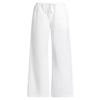 Cotton Drawstring Straight-Leg Pants Stellae Dux