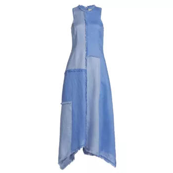 Thalassa Patchwork Linen Handkerchief Dress NICHOLAS THE LABEL