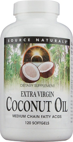 Extra Virgin Coconut Oil -- 120 Softgels (Мягкие капсулы) Source Naturals