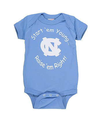 Newborn and Infant Boys and Girls Carolina Blue North Carolina Tar Heels Start 'Em Young Bodysuit Little King Apparel