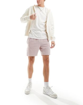 ASOS DESIGN slim terrycloth shorts in lilac ASOS DESIGN