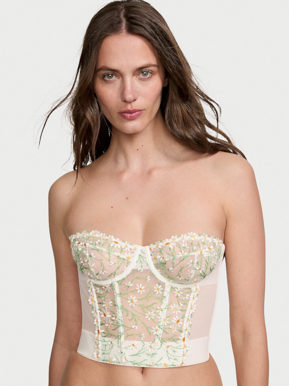 Daisy Chain Embroidery Strapless Corset Top Dream Angels