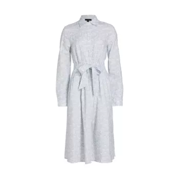 COLLECTION Платье-рубашка из льна и хлопка с принтом Saks Fifth Avenue
