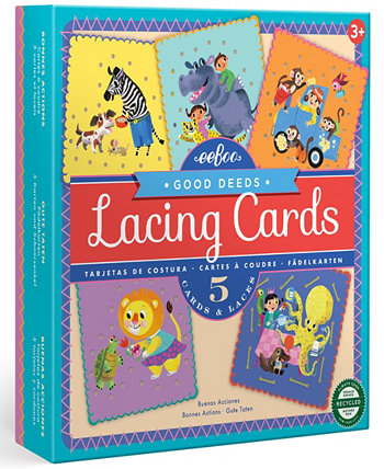Карточки со шнуровкой «Добрые дела», набор из 5 карточек, для детей от 5 лет и старше EeBoo