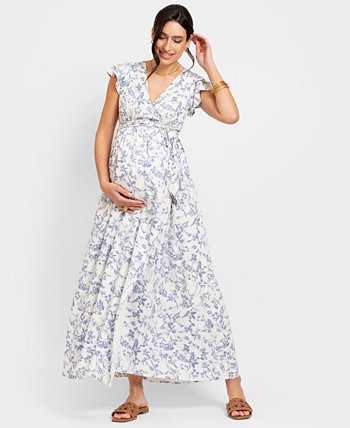 Women's Maternity Flutter Sleeve Maxi Dress Seraphine