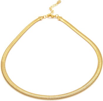 Ожерелье из 18-каратного золота, покрытое елочкой, 8 мм Rivka Friedman