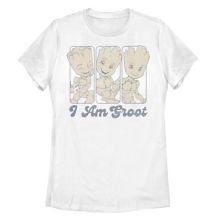 Juniors' Guardians of the Galaxy Classic Three Panel I Am Groot Graphic Tee Marvel