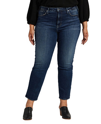 Плюс размер Infinite Fit ОДИН РАЗМЕР ПОДХОДИТ ДЛЯ ЧЕТЫРЕХ Прямые джинсы с высокой посадкой Silver Jeans Co.