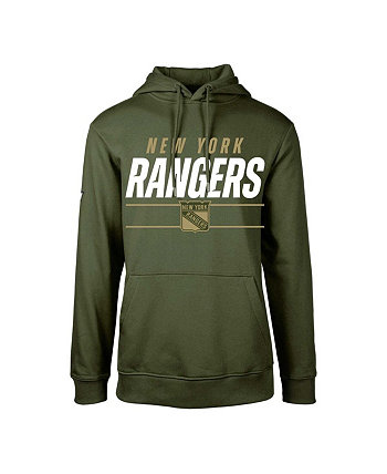 Оливковый флисовый пуловер с капюшоном Big Boys New York Rangers Podium LevelWear