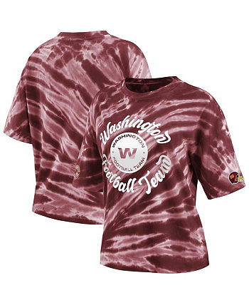 Женская бордовая футболка Washington Football Team Tie-Dye WEAR by Erin Andrews