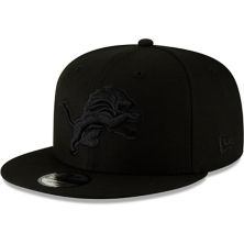 Мужская регулируемая шляпа New Era Black Detroit Lions Black On Black 9FIFTY New Era x Staple