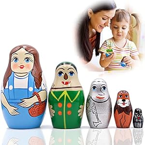 Matryoshka Babushka Russian Nesting Wooden Doll Wonderful Wizard of Oz Babouska Matrioska Stacking 5 Pcs MATRYOSHKA&HANDICRAFT