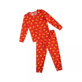 Детские, маленькие детские и amp; Детский пижамный комплект с принтом пасты Lovey&Grink