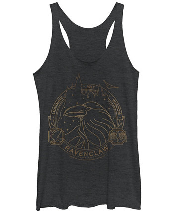Гарри Поттер Рейвенкло Изучение Мудрости Line Art Tri-Blend Женская майка Racerback Fifth Sun