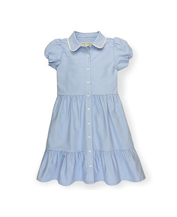 Ярусное оксфордское платье с короткими рукавами для девочек, для малышей Hope & Henry