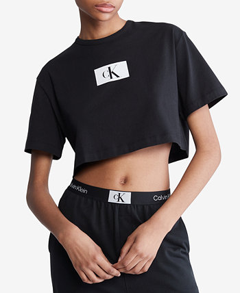 Женская укороченная футболка Lounge из хлопка 1996 года QS6946 Calvin Klein