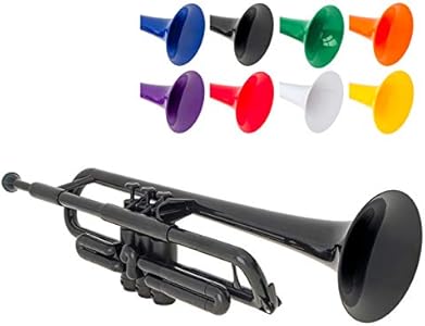 pBone Jiggs pTrumpet Plastic Trumpet w/Gig Bag and 3C and 5C Mouthpieces, Black, (PTRUMPET1BLK) PINSTRUMENTS