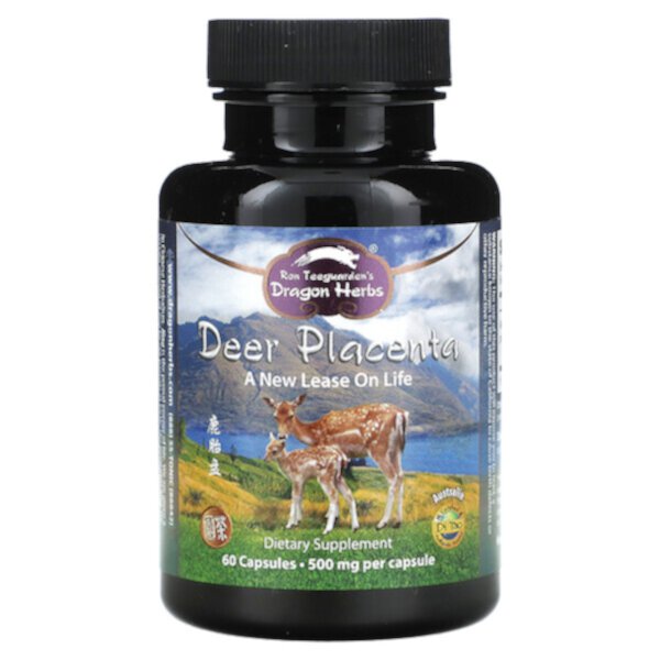 Плацента оленя, 500 мг, 60 капсул Dragon Herbs