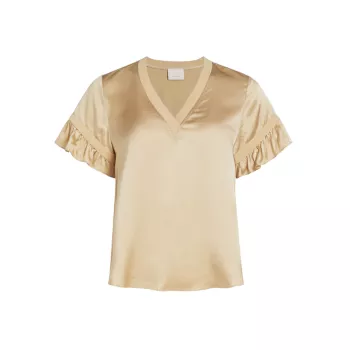 Шелковая блузка Linnea с v-образным вырезом Cinq a Sept
