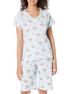 Бермудский пижамный комплект с короткими рукавами и V-образным вырезом Karen Neuburger