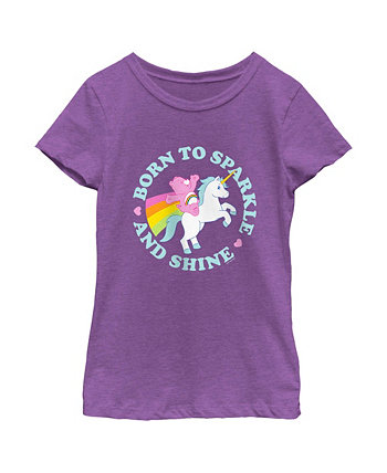 Girl's Born to Sparkle and Shine Cheer  Child T-Shirt Care Bears
