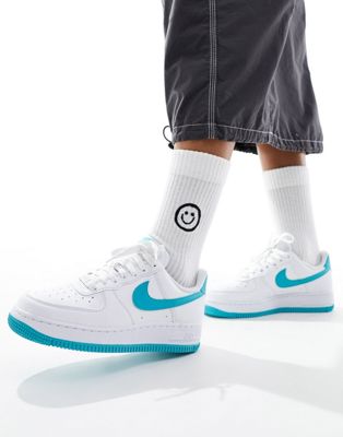Nike Air Force 1 Sneakers In White And Blue  Nike