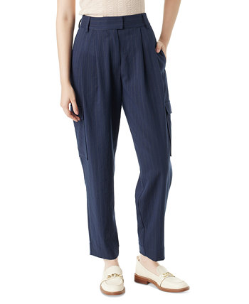 Women's Laila Pinstriped Pleated Tapered Pants Sam Edelman