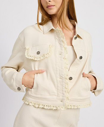 Women's Gwendolyn Eyelet-Trim Denim Jacket En Saison