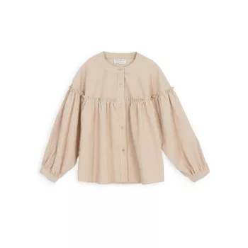 Girl's Woven Button-Front Shirt Mini Molly