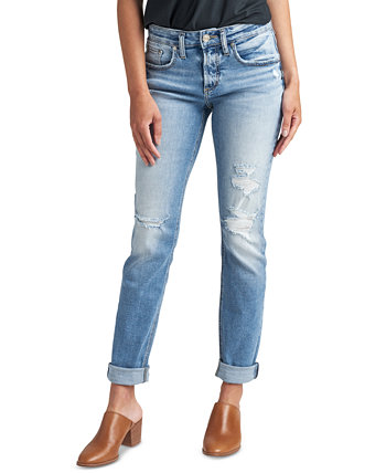 Женские джинсы-бойфренды с эффектом потертости Silver Jeans Co.