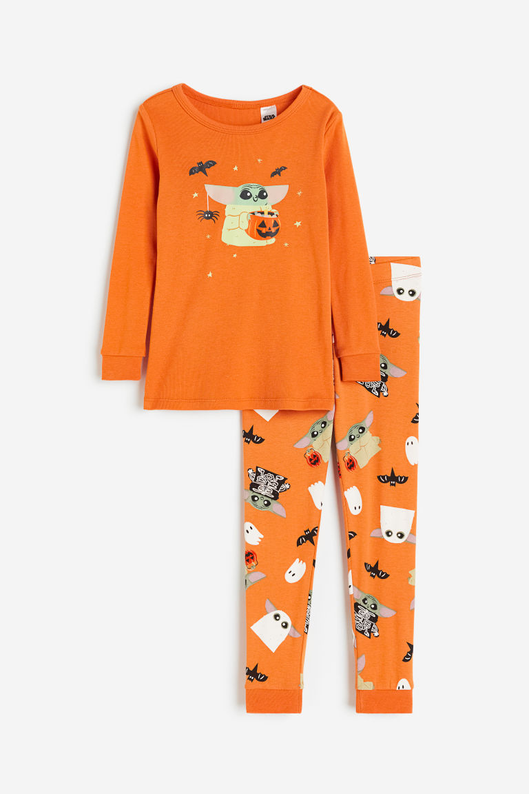 Хлопковая пижама в рубчик H&M
