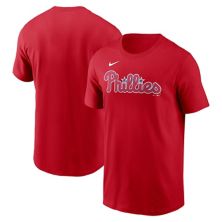 Men's Nike Red Philadelphia Phillies Fuse Wordmark T-Shirt Nitro USA