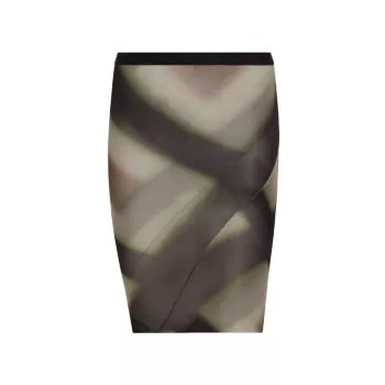 Прозрачная юбка-карандаш с принтом Wolfy RICK OWENS