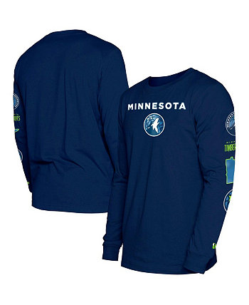 Мужская темно-синяя футболка с длинным рукавом Minnesota Timberwolves 2023/24 City Edition New Era