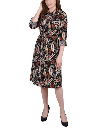 Женское платье-рубашка с длинными рукавами 3/4 NY Collection