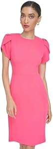 Calvin Klein Women's Tulip Sleeve Scuba Crepe Dress Calvin Klein