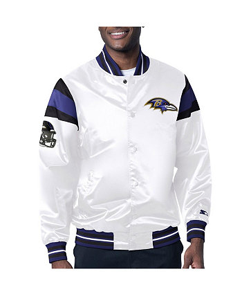 Men's White Baltimore Ravens Satin Full-Snap Varsity Jacket Starter
