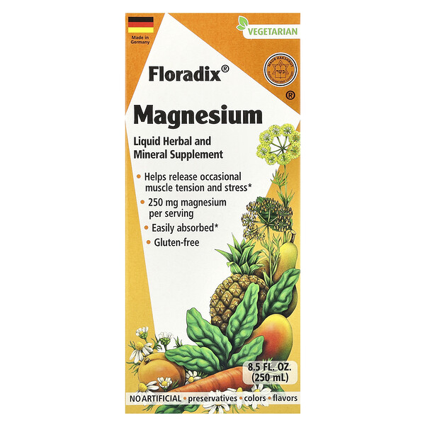 Floradix, Магний - Жидкая травяная и минеральная добавка - 250 мл - Gaia Herbs Floradix