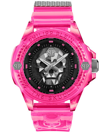 Часы унисекс The Skull Scuba Duba с розовым силиконовым ремешком, 44 мм Philipp Plein