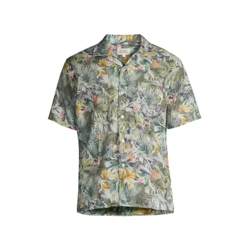 Рубашка с короткими рукавами и принтом Palm Jungle HARTFORD