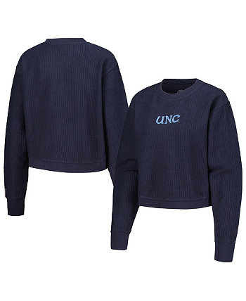 Женский укороченный пуловер с капюшоном темно-синего цвета North Carolina Tar Heels Timber League Collegiate Wear
