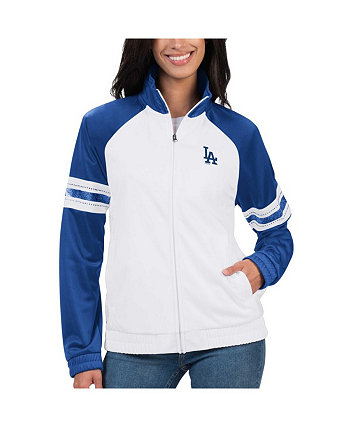 Женская белая спортивная куртка с молнией во всю длину реглан Los Angeles Dodgers Show Up G-III
