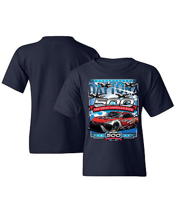 Темно-синяя футболка Big Boys 2024 Daytona 500 GAR Checkered Flag Sports