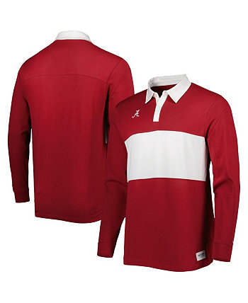Мужская рубашка-поло с длинным рукавом Crimson Alabama Crimson Tide в полоску Nike
