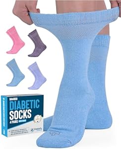 Doctor's Select Bamboo Viscose Diabetic Socks Women - 4 Pairs Crew Womens Diabetic Socks | Diabetic Socks for Women Size 6-9 Doctor"s Select