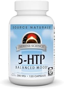 Source Naturals Serene Science 5-HTP, Balanced Mood*, Non-GMO Dietary Supplement, 200 mg - 120 Capsules Source Naturals